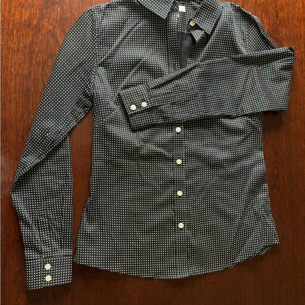 Banana Republic Black and White Polka Dot Shirt - Picture 2 of 3